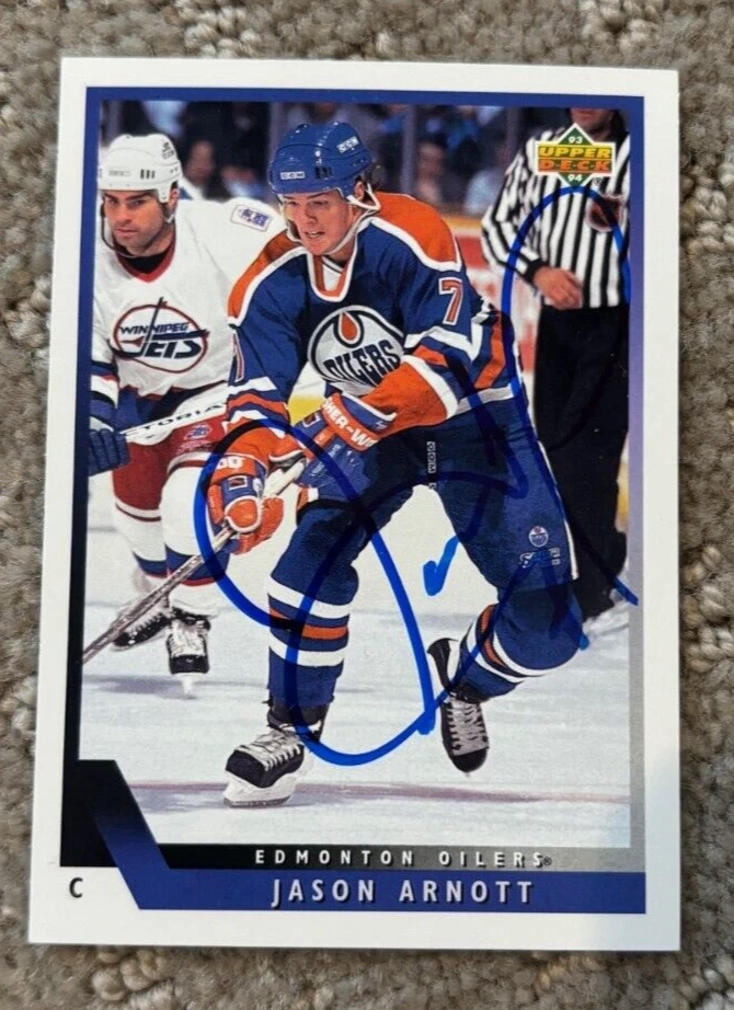 1993-94 Upper Deck #423 Jason Arnott signed autographed Oilers Rookie card