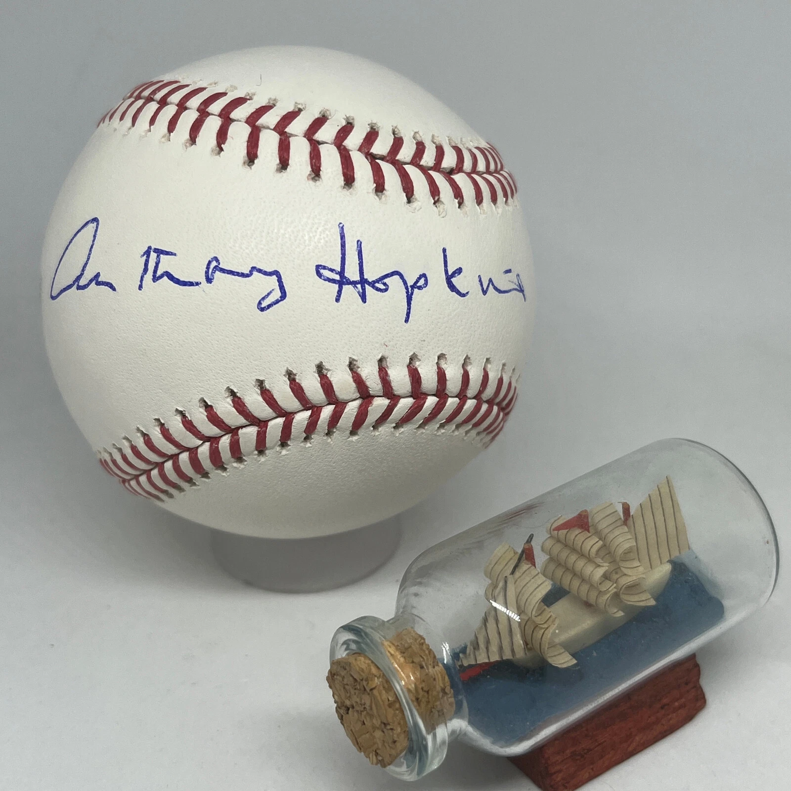 Anthony Hopkins signed Rawlings OML Baseball SWAU Holo Rare Actor Auto A3248