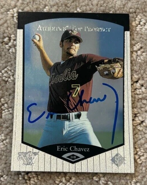 Eric Chavez 1997 Upper Deck SP Top Prospect #89 signed autographed card A's
