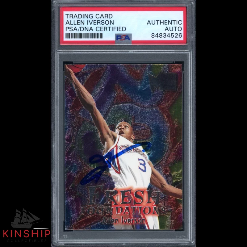 Allen Iverson signed 1997 Fleer Metal Fresh Foundations PSA DNA Slab Auto C2942