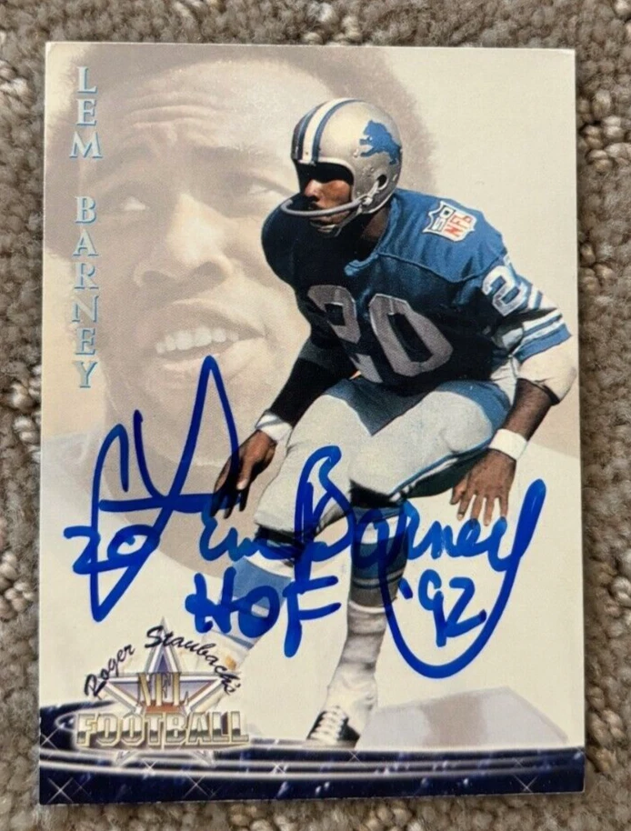 1994 Ted Williams Detroit Lions NFL #19 Lem Barney signed autographed card