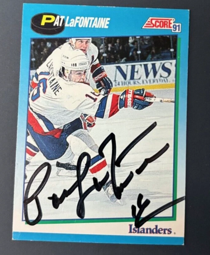 1991-92 Score Canadian English #480 Pat LaFontaine signed autographed card