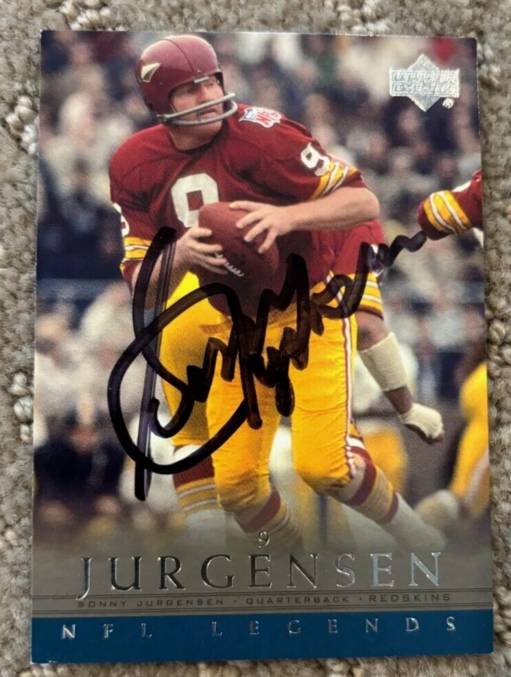 2000 Upper Deck Legends #88 Sonny Jurgensen signed autographed card Redskins