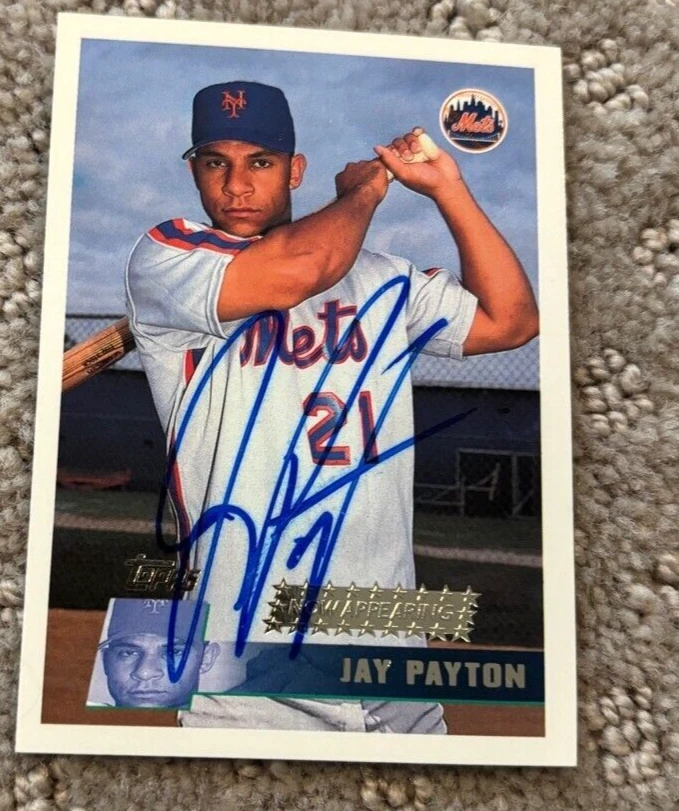 1996 Topps #350 Jay Payton signed autographed card New York Mets
