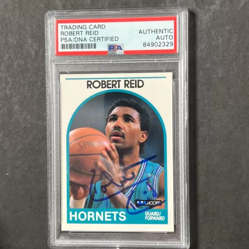 1989 NBA HOOPS #88 ROBERT REID SIGNED CARD AUTO PSA SLABBED HORNETS COLLECTIBLE MEMORABILIA