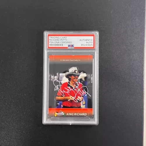 1993 MAXX MEMORABLE MOMENT #6 RICHARD PETTY SIGNED CARD AUTO PSA SLABBED NASCAR COLLECTIBLE MEMORABILIA