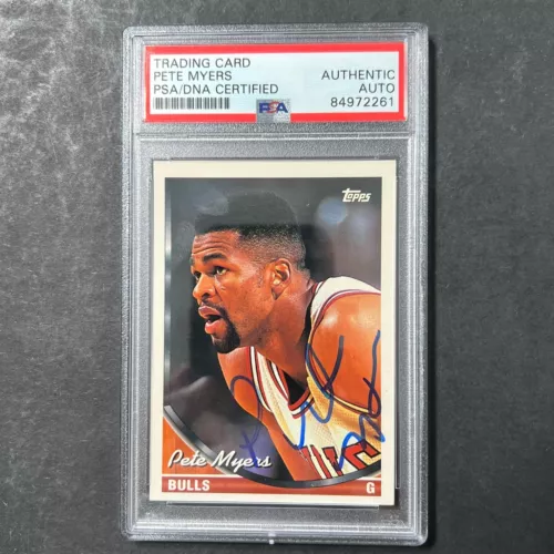 1993 TOPPS #235 PETE MYERS SIGNED CARD AUTO PSA SLABBED BULLS COLLECTIBLE MEMORABILIA