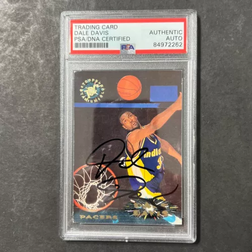 1995 TOPPS #164 DALE DAVIS SIGNED CARD PSA SLABBED PACERS COLLECTIBLE MEMORABILIA