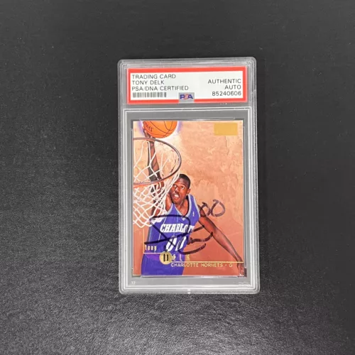 1996-97 SKYBOX #12 TONY DELK SIGNED CARD AUTO PSA/DNA SLABBED HORNETS COLLECTIBLE MEMORABILIA