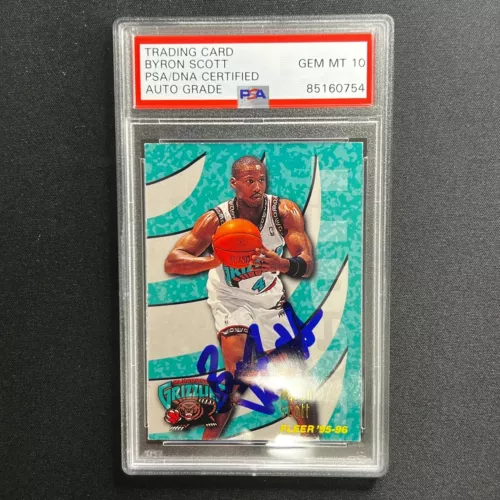 1996 FLEER #279 BYRON SCOTT SIGNED CARD AUTO PSA SLABBED GRIZZLIES COLLECTIBLE MEMORABILIA