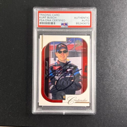 2002 PRESSPASS #R5 KURT BUSCH SIGNED CARD AUTO PSA SLABBED NASCAR COLLECTIBLE MEMORABILIA