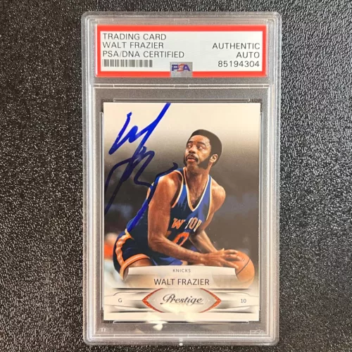 2009-10 PANINI PRESTIGE #124 WALT FRAZIER SIGNED CARD AUTO PSA SLABBED KNICKS COLLECTIBLE MEMORABILIA