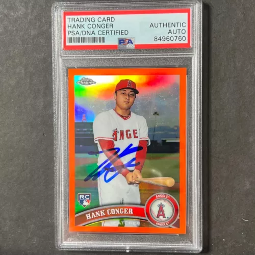 2011 TOPPS #180 HANK CONGER SIGNED CARD PSA SLABBED AUTO ANGELS COLLECTIBLE MEMORABILIA