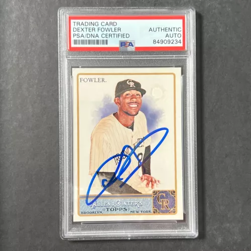 2011 TOPPS #189 DEXTER FOWLER SIGNED CARD PSA/DNA SLABBED AUTO ROCKIES COLLECTIBLE MEMORABILIA