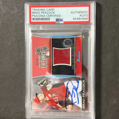 2011 TOPPS #FGR-BP BRAD PEACOCK SIGNED CARD PSA SLABBED AUTO ATHLETICS RC COLLECTIBLE MEMORABILIA