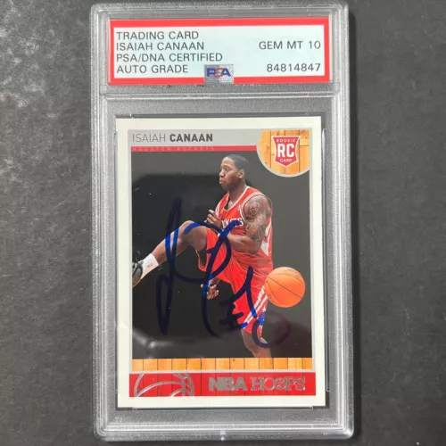 2013-14 PANINI HOOPS #291 ISAIAH CANAAN SIGNED CARD AUTO 10 PSA SLABBED RC ROCKE COLLECTIBLE MEMORABILIA