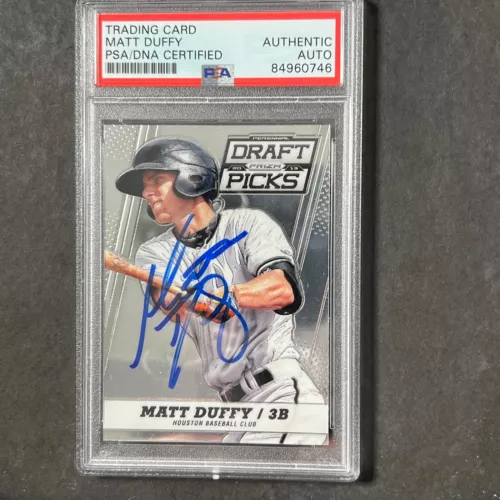 2013 PANINI PRIZM #39 MATT DUFFY SIGNED CARD PSA SLABBED AUTO ASTROS/ANGELS COLLECTIBLE MEMORABILIA