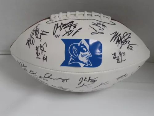 2014 DUKE BLUE DEVILS TEAM SIGNED FOOTBALL ANTHONY BOONE JAMISON CROWDER PROOF