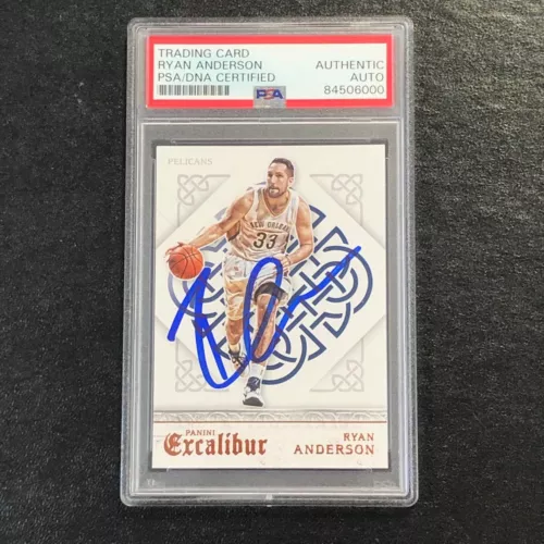 2015-16 PANINI EXCALIBUR #148 RYAN ANDERSON SIGNED CARD AUTO PSA SLABBED PELICAN COLLECTIBLE MEMORABILIA