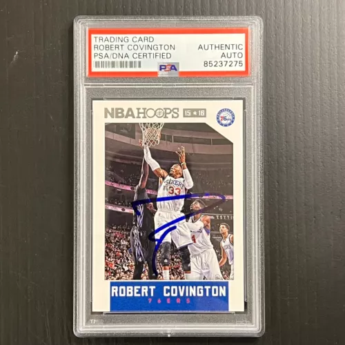 2015-16 PANINI HOOPS #78 ROBERT COVINGTON SIGNED CARD AUTO PSA SLABBED 76ERS COLLECTIBLE MEMORABILIA