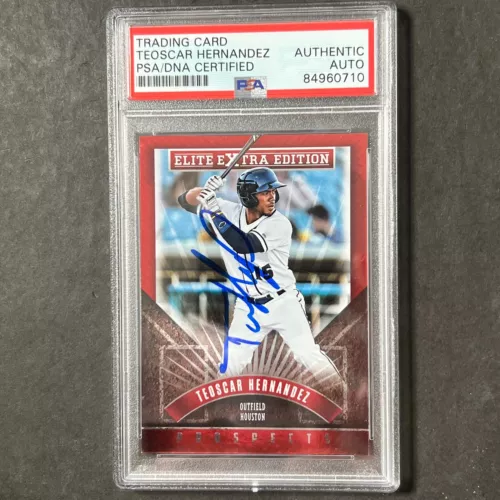 2015 PANINI ELITE EXTRA #155 TEOSCAR HERNANDEZ SIGNED CARD PSA SLABBED AUTO ASTR COLLECTIBLE MEMORABILIA