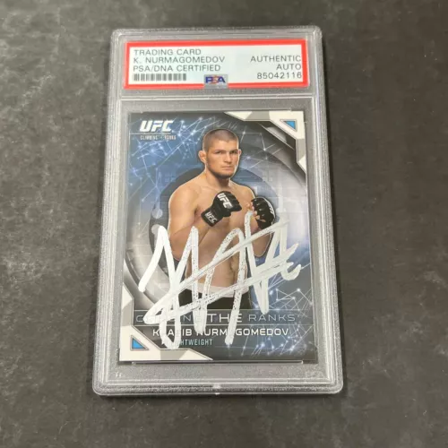 2015 TOPPS #CLIMB-5 KHABIB NURMAGOMEDOV SIGNED CARD PSA SLABBED COLLECTIBLE MEMORABILIA