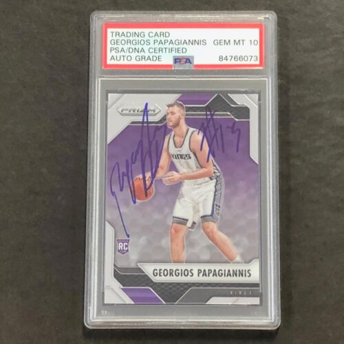 2016-17 PANINI PRIZM #113 GEORGIOS PAPAGIANNIS SIGNED CARD AUTO 10 PSA SLABBED R COLLECTIBLE MEMORABILIA