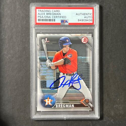 2016 BOWMAN #BP4 ALEX BREGMAN SIGNED CARD PSA SLABBED AUTO ASTROS COLLECTIBLE MEMORABILIA
