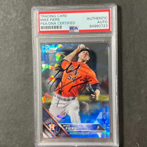 2016 TOPPS #627 MIKE FIERS SIGNED CARD PSA SLABBED AUTO ASTROS COLLECTIBLE MEMORABILIA