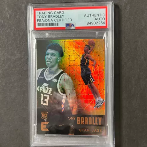 2017-18 PANINI ESSENTIALS #93 TONY BRADLEY SIGNED CARD AUTO PSA SLABBED RC JAZZ COLLECTIBLE MEMORABILIA