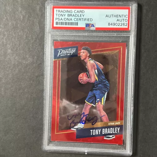 2017-18 PANINI PRESTIGE #27 TONY BRADLEY SIGNED CARD AUTO PSA SLABBED RC JAZZ COLLECTIBLE MEMORABILIA