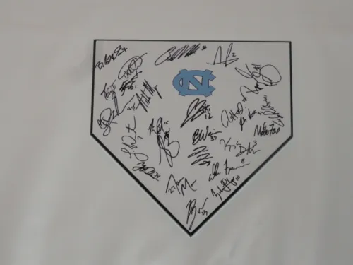 2017 NORTH CAROLINA TAR HEELS TEAM SIGNED HOME PLATE J.B. BUKAUSKAS WORLD SERIES