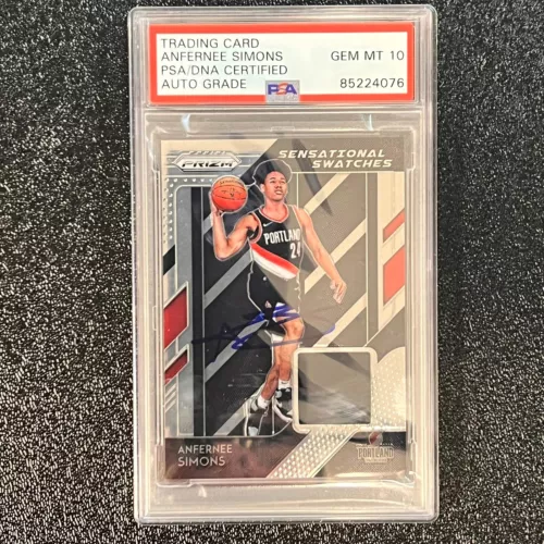 2018-19 Panini Prizm #62 ANFERNEE SIMONS Signed Card AUTO 10 PSA Slabbed RC Blaz
