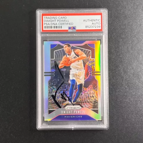 2018-19 PANINI PRIZM #81 DWIGHT POWELL CARD AUTO PSA SLABBED MAVERICKS COLLECTIBLE MEMORABILIA
