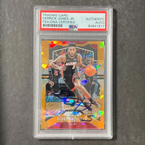 2019-20 PANINI PRIZM #150 DERRICK JONES JR. SIGNED CARD AUTO PSA/DNA HEAT COLLECTIBLE MEMORABILIA