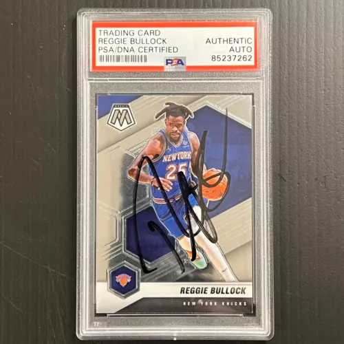2020-21 PANINI MOSAIC #114 REGGIE BULLOCK SIGNED CARD AUTO PSA SLABBED KNICKS COLLECTIBLE MEMORABILIA