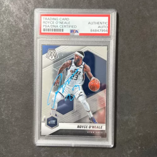2020-21 PANINI MOSAIC #78 ROYCE O’NEALE SIGNED CARD AUTO PSA SLABBED JAZZ COLLECTIBLE MEMORABILIA
