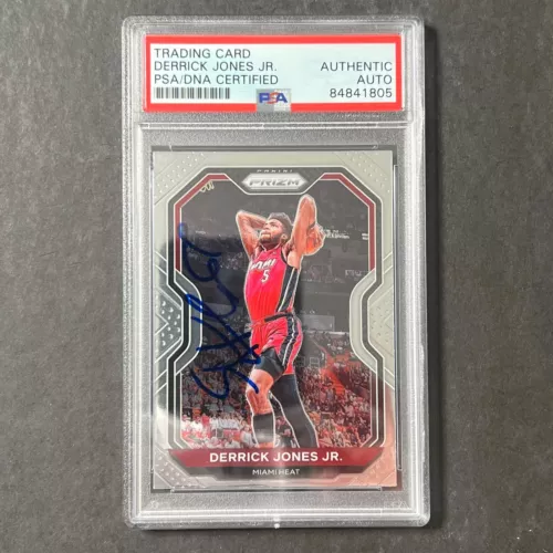 2020-21 PANINI PRIZM #55 DERRICK JONES JR. SIGNED CARD AUTO PSA HEAT COLLECTIBLE MEMORABILIA