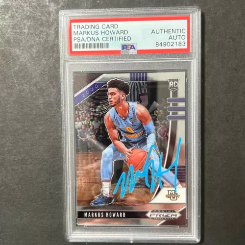 2020-21 PANINI PRIZM DRAFT PICKS #40 MARKUS HOWARD SIGNED CARD AUTO PSA SLABBED COLLECTIBLE MEMORABILIA