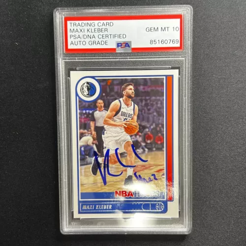 2021-22 PANINI HOOPS #112 MAXI KLEBER SIGNED CARD AUTO 10 PSA/DNA SLABBED MAVERI COLLECTIBLE MEMORABILIA