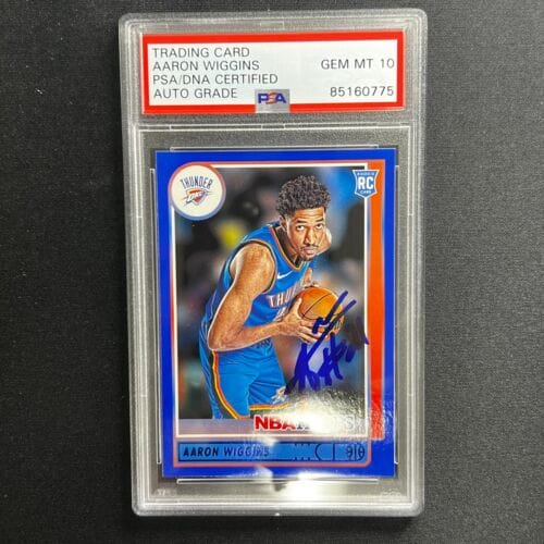 2021-22 PANINI HOOPS #247 AARON WIGGINS SIGNED CARD PSA/DNA ENCAPSULATED AUTO 10 COLLECTIBLE MEMORABILIA