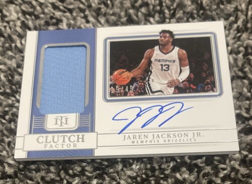 2022-23 NATIONAL TREASURES JAREN JACKSON JR CLUTCH FACTOR JERSEY PATCH AUTO #/49 COLLECTIBLE MEMORABILIA
