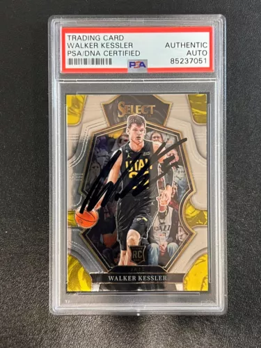 2022-23 PANINI-SELECT #187 WALKER KESSLER SIGNED CARD AUTO PSA SLABBED RC UTAH J COLLECTIBLE MEMORABILIA