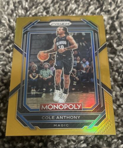 2022-23 PRIZM MONOPOLY COLE ANTHONY GOLD PRIZM 48/49 SSP ORLANDO MAGIC NBA COLLECTIBLE MEMORABILIA
