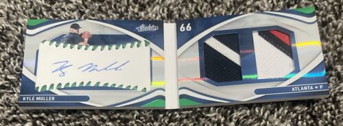 2022 PANINI ABSOLUTE BB KYLE MULLER ROOKIE BB MATERIAL BOOKLET AUTO GREEN 3/5 COLLECTIBLE MEMORABILIA