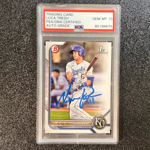 2022 TOPPS BOWMAN #BP-136 LUCA TRESH SIGNED CARD AUTO 10 PSA SLABBED ROYALS COLLECTIBLE MEMORABILIA