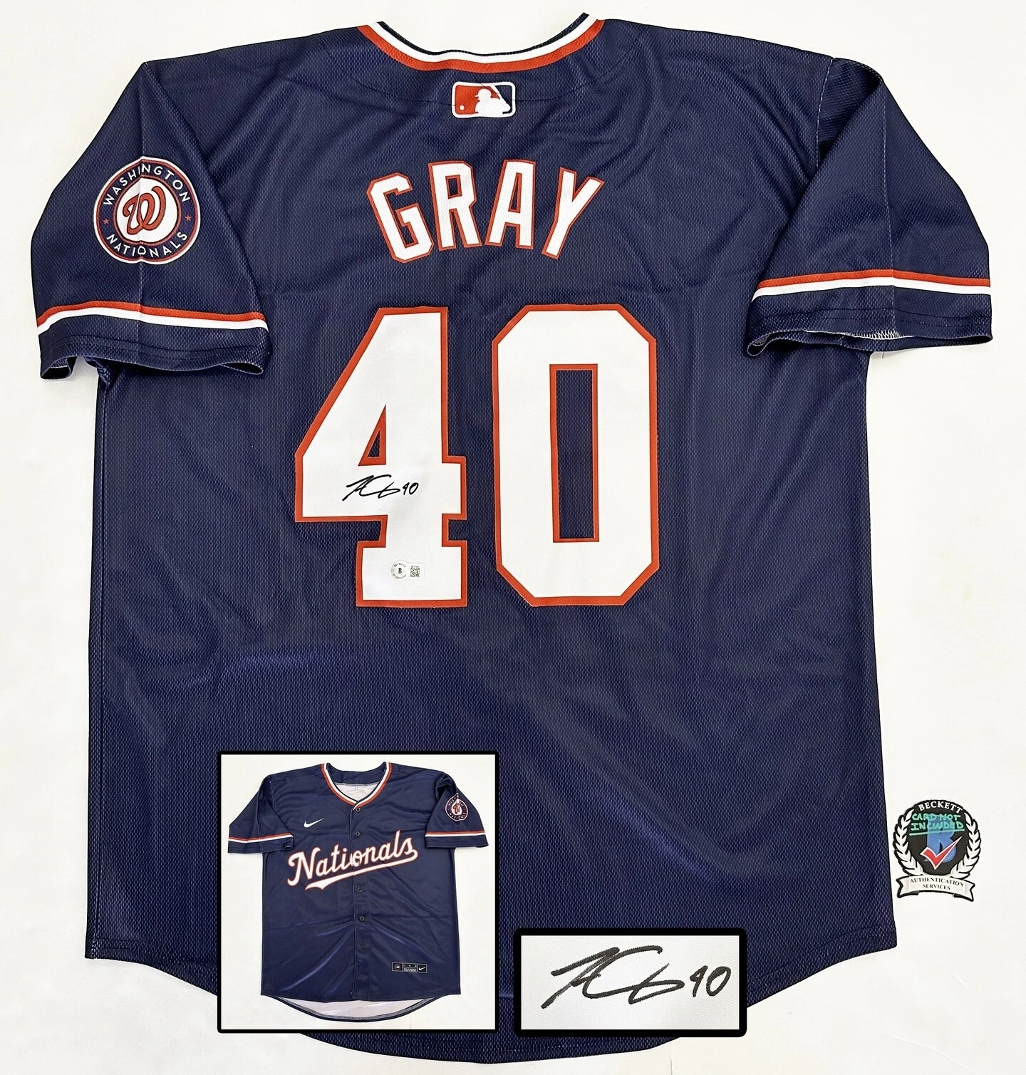 Josiah Gray Signed Jersey Washington Nationals Beckett BAS COA