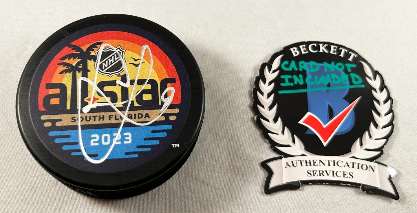 Seth Jones Signed Puck 2023 All Star Chicago Blackhawks Beckett BAS 1 COA
