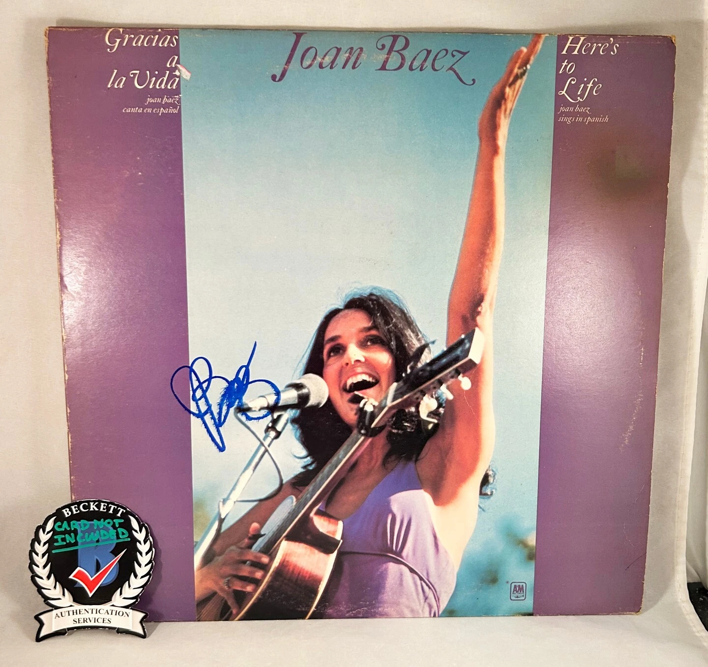 Joan Baez Signed Vinyl LP Album Beckett BAS 3 COA
