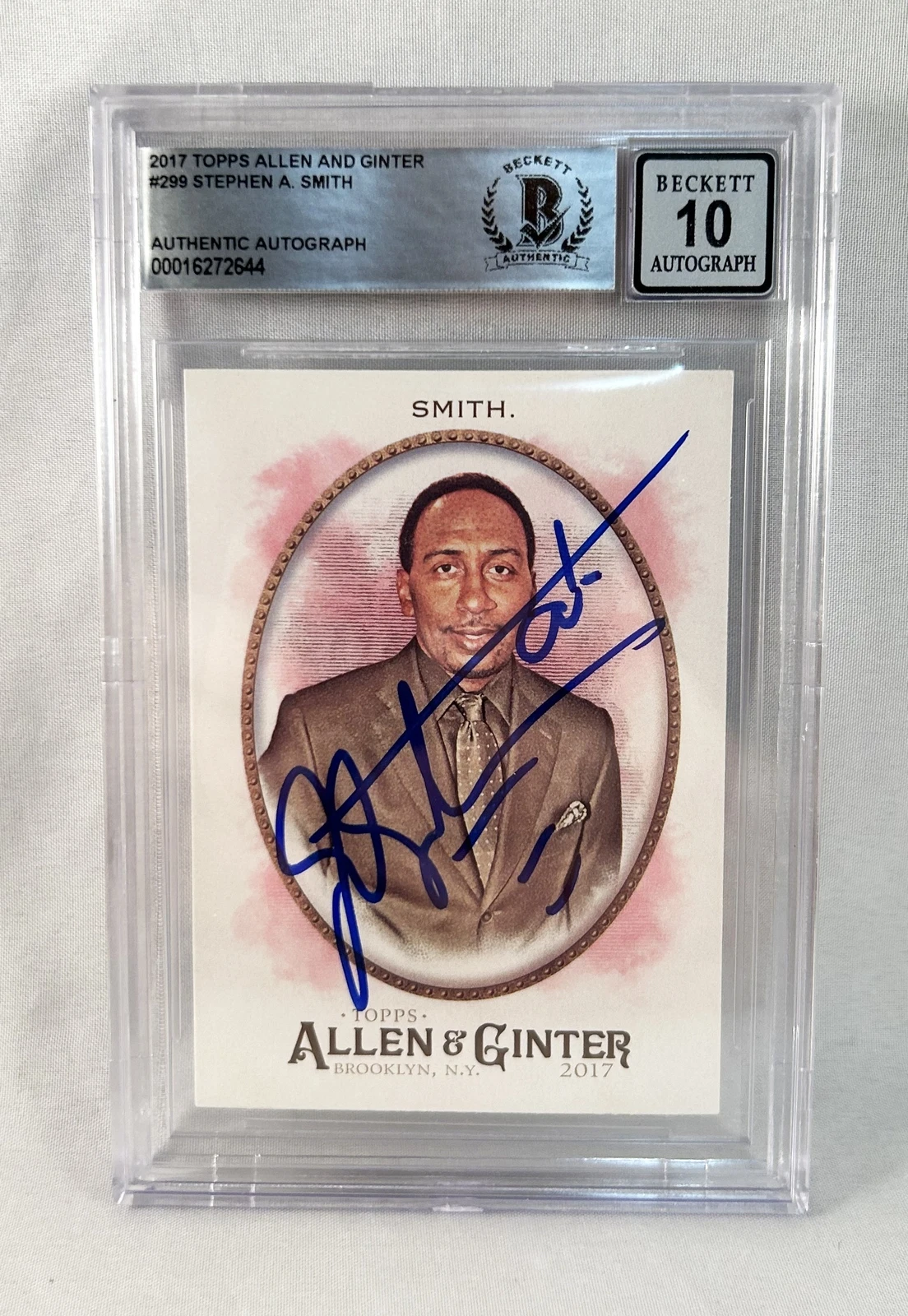 Stephen A Smith Signed Card 2017 Topps Allen & Ginter #299 Beckett BAS COA